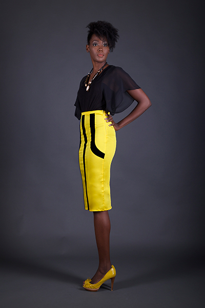 Yellow gray skirt sale