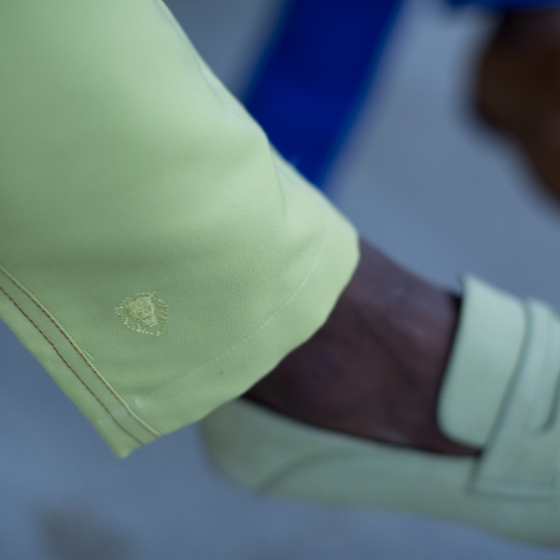 Tilbury Men's Lemon Colored Pants Lifestyle