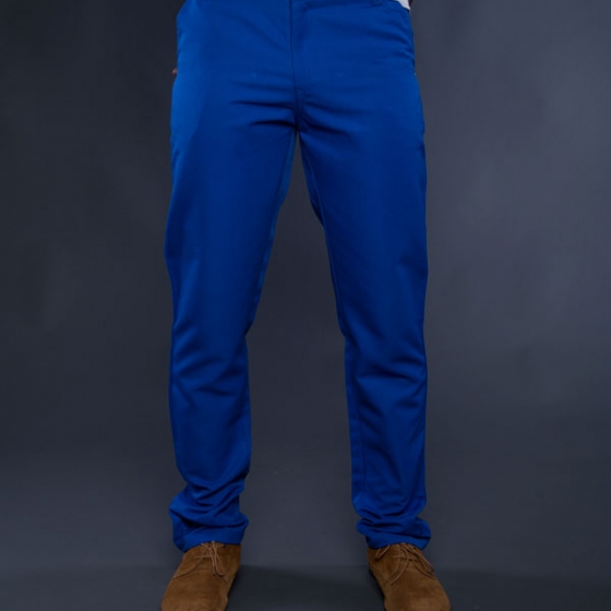 Slim Fit Cotton Twill Pants - Navy blue - Men | H&M US