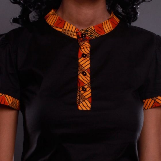 54 Kingdoms Afrikana Delight Women's Top Black
