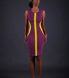 54 Kingdoms Maasai Women Midi Dress Purple