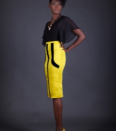 54 Kingdoms Maasai Women Pencil Skirt Yellow