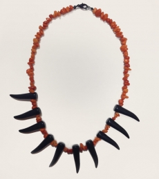54 Kingdoms Warrior Necklace Black-Orange