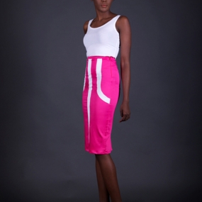 54 Kingdoms Maasai Women Pencil Skirt Pink