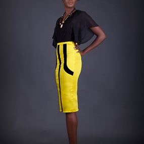 54 Kingdoms Maasai Women Pencil Skirt Yellow