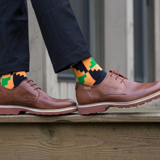 Coptic Soles - Mens Colorful Sock - Kente Design