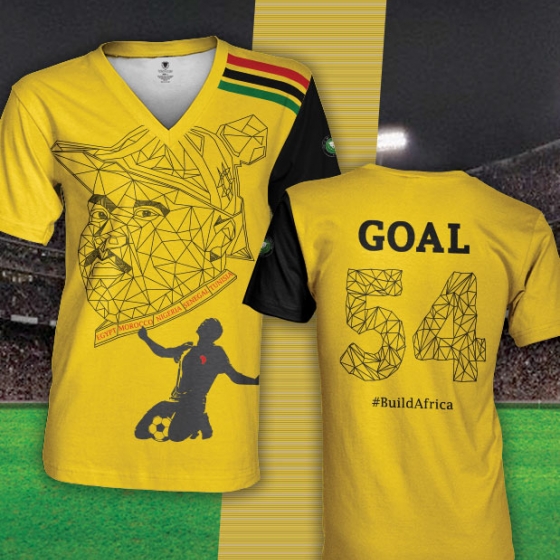 54 Kingdoms Goal 54 (G54) Marcus Garvey Inspired Soccer Jersey Tops - Yellow